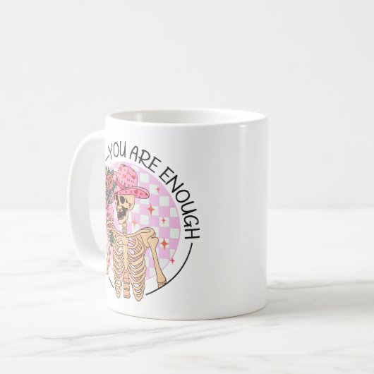 Skeletton-Blume Sie sind genug Valentine Retro Kaffeetasse (Vorderseite Links)