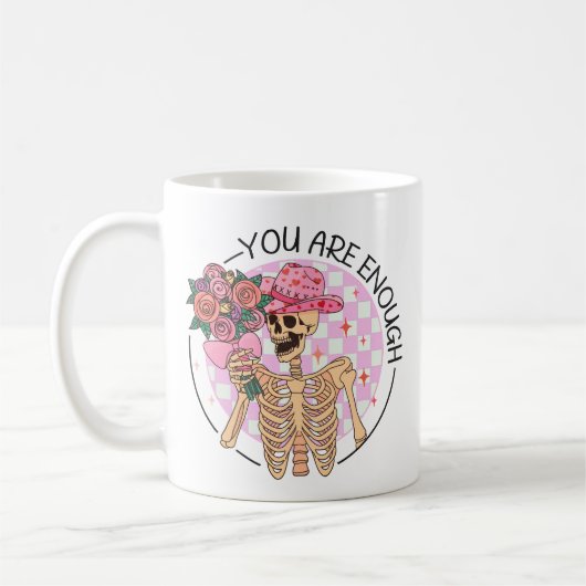 Skeletton-Blume Sie sind genug Valentine Retro Kaffeetasse (Links)