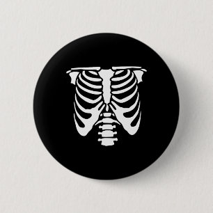 Skeletton Brustkorbknochen Halloween Röntgen Button