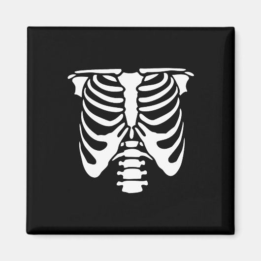 Skeletton Brustkorbknochen Halloween Röntgen Magnet (Vorne)