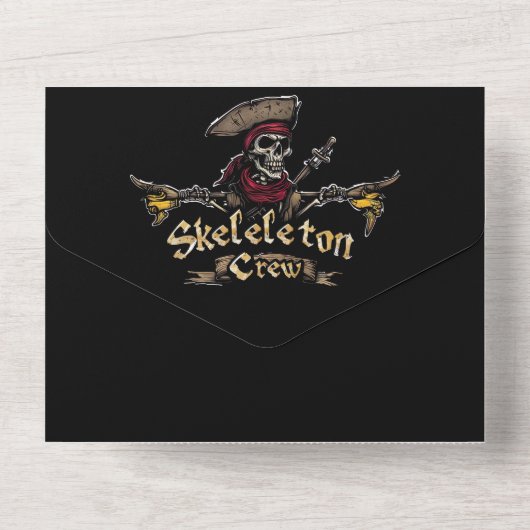 Skeletton-Crew All In One Einladung (Rückseite)