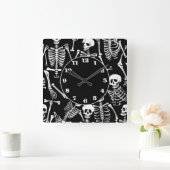 Skeletton-Crew Quadratische Wanduhr (Zuhause)