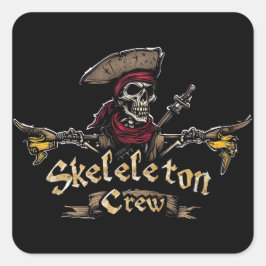 Skeletton-Crew Quadratischer Aufkleber