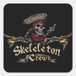 Skeletton-Crew Quadratischer Aufkleber