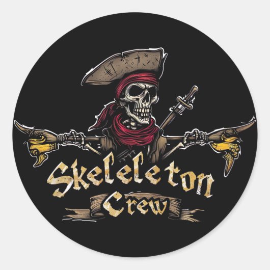 Skeletton-Crew Runder Aufkleber (Vorderseite)