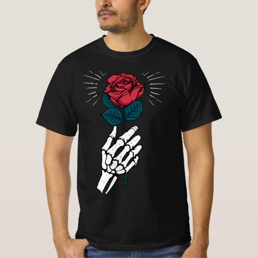 Skeletton: Die Rose Streewear T-Shirt (Vorderseite)