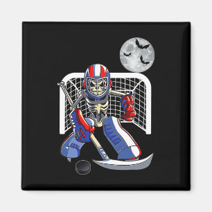 Skeletton Eishockey-Happy Halloween Day Bo Magnet