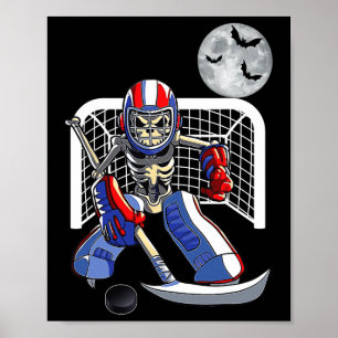 Skeletton Eishockey-Happy Halloween Day Bo Poster