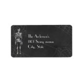 Skeletton-Geist Halloween Adressaufkleber (Vorne)