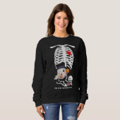 Skeletton Halloween Junge Mutter Schwangerschaft A Sweatshirt (Vorne ganz)