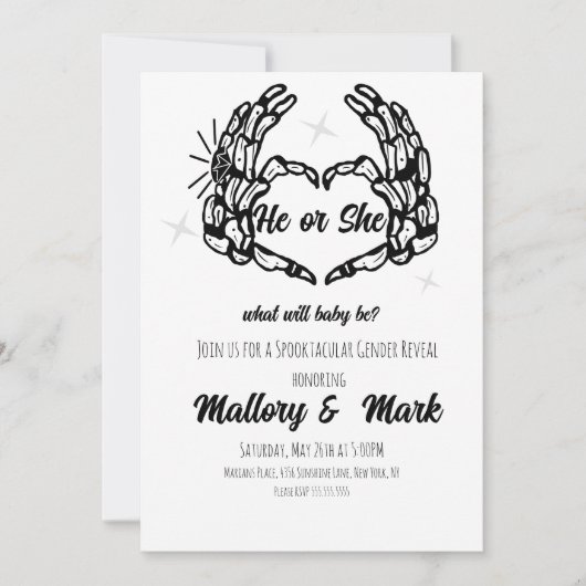 Skeletton Halloween-Party Einladung (Vorderseite)