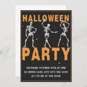 Skeletton-Halloween-Party Einladung (Vorne/Hinten)