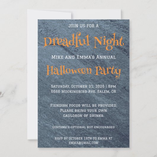 Skeletton Halloween-Party Einladung (Rückseite)