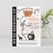 Skeletton Halloween-Party Einladung (Stehend Vorderseite)