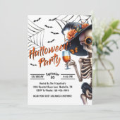 Skeletton-Halloween-Party Einladung (Stehend Vorderseite)