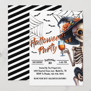 Skeletton-Halloween-Party Einladung