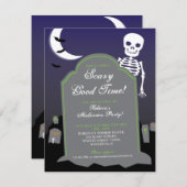 Skeletton-Halloween-Party Einladung (Vorne/Hinten)
