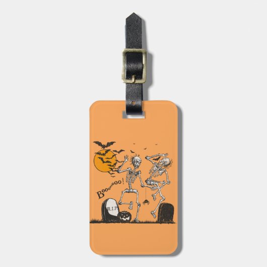 Skeletton-Halloween-Party Gepäckanhänger (Vorderseite vertikal)