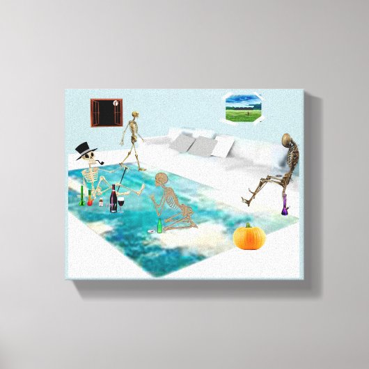 Skeletton-Halloween-Party Leinwanddruck (Vorderseite)