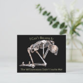 Skeletton-Halloween-Party mit blutigem Text Einladung (Stehend Vorderseite)