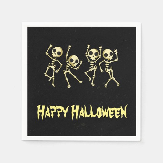 Skeletton-Halloween-Party Serviette (Vorderseite)