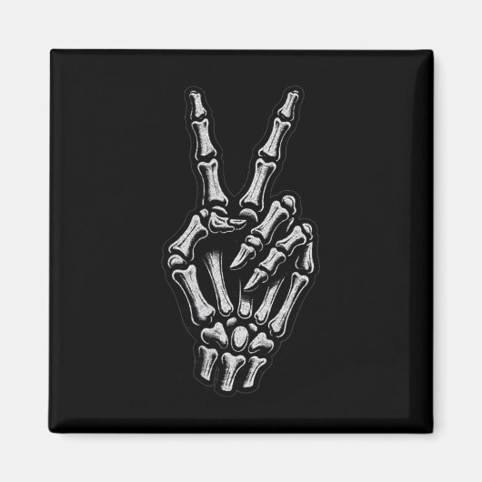 Skeletton Hand Friedenszeichen 1 Magnet (Vorne)