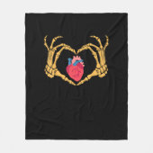 Skeletton Hand Herz Anatomie Herzerkrankung Cvicu  Fleecedecke (Vorderseite)