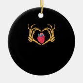 Skeletton Hand Herz Anatomie Herzerkrankung Cvicu  Keramik Ornament (Vorne)