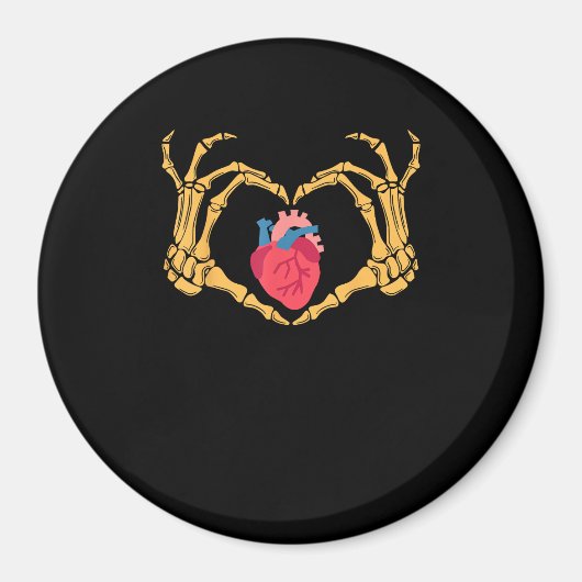 Skeletton Hand Herz Anatomie Herzerkrankung Cvicu Magnet (Vorne)