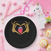 Skeletton Hand Herz Anatomie Herzerkrankung Cvicu  Pappteller (Party)