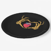 Skeletton Hand Herz Anatomie Herzerkrankung Cvicu  Pappteller (Schrägansicht)