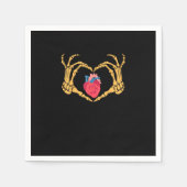 Skeletton Hand Herz Anatomie Herzerkrankung Cvicu Serviette (Vorderseite)