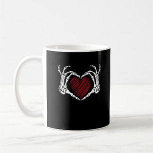 Skeletton Hand Herz Sign Costume Trending Hallowee Kaffeetasse