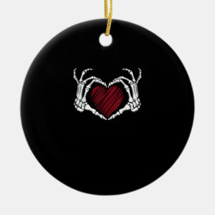 Skeletton Hand Herz Sign Costume Trending Hallowee Keramik Ornament