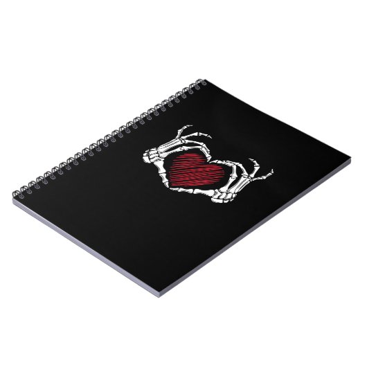 Skeletton Hand Herz Sign Costume Trending Hallowee Notizblock (Linke Seite)