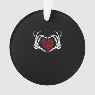 Skeletton Hand Herz Sign Costume Trending Hallowee Ornament