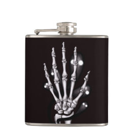 Skeletton Hand Spooky Goth Anatomie Flachmann