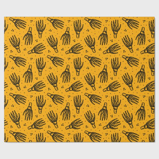 Skeletton-Handmuster. Geschenkpapier (Saum)