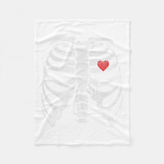 Skeletton Herzkranz Röntgen Erwachsene Kinder Spaß Fleecedecke (Vorderseite)
