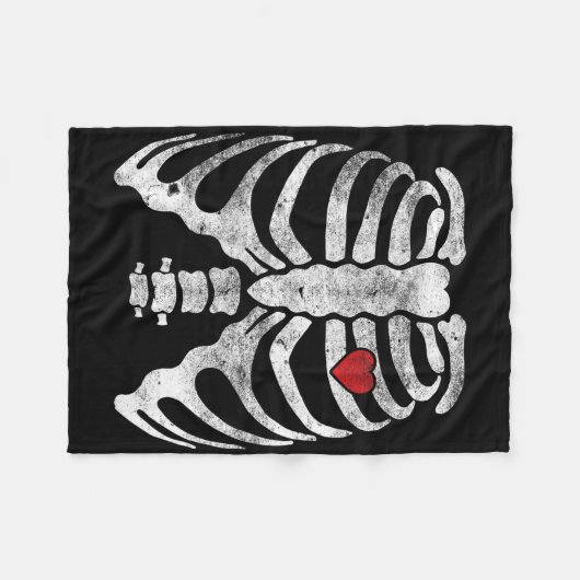 Skeletton Herzkranz Röntgen Erwachsene Kinder Spaß Fleecedecke (Vorderseite (Horizontal))