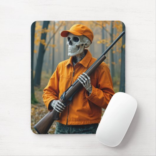 Skeletton Hirschjäger, der ein Gewehr trägt Mousepad (Mit Mouse)