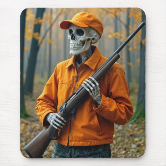 Skeletton Hirschjäger, der ein Gewehr trägt Mousepad (Vorne)