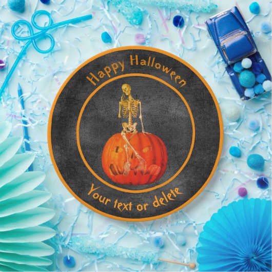 Skeletton Jack- O' Lantern Personalisiertes Hallow Pappteller (Party)