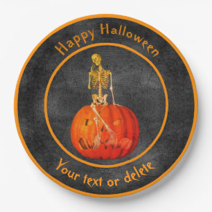Skeletton Jack- O' Lantern Personalisiertes Hallow Pappteller