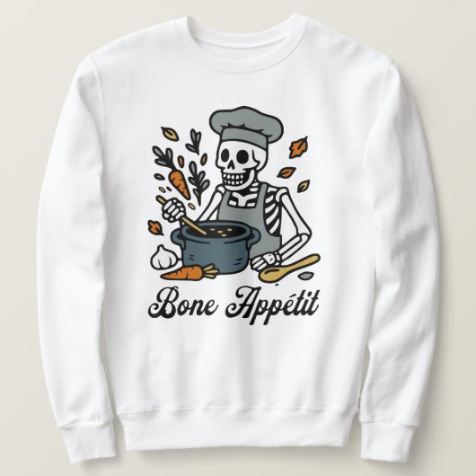Skeletton Koch Halloween - Spooky Fall Kochen Sweatshirt (Design vorne)