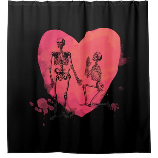 Skeletton-Liebe Duschvorhang (Vorderseite)