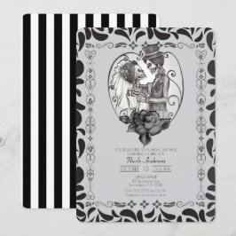 Skeletton Liebe Eheschließungs-Brautparty Einladung