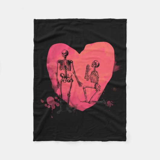 Skeletton-Liebe Fleecedecke (Vorderseite)