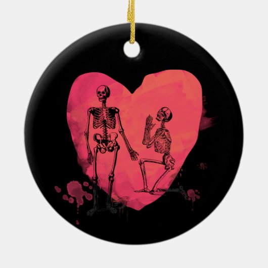 Skeletton-Liebe Keramik Ornament (Hinten)