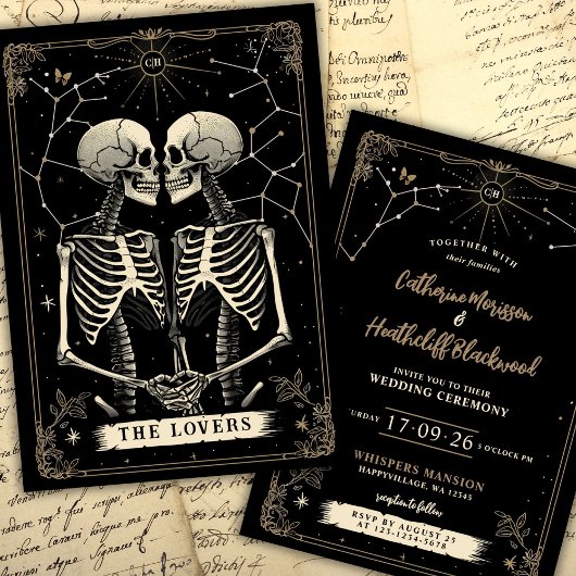 Skeletton Liebe Stars | Einladung zur Hochzeit von